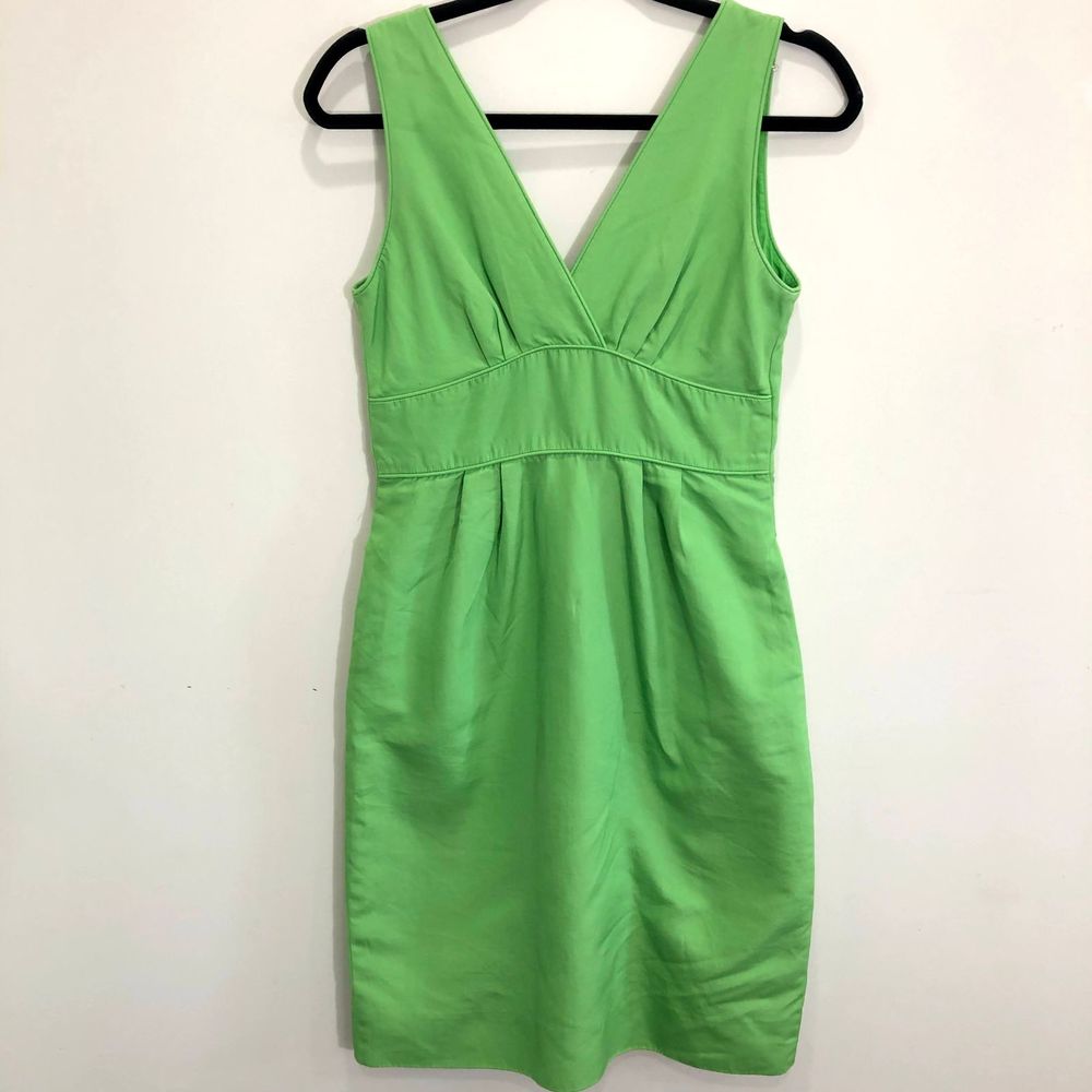 J. Crew Green Cotton V-Neck Sundress Size 6P